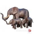 bronze mother and baby elephant statue gift